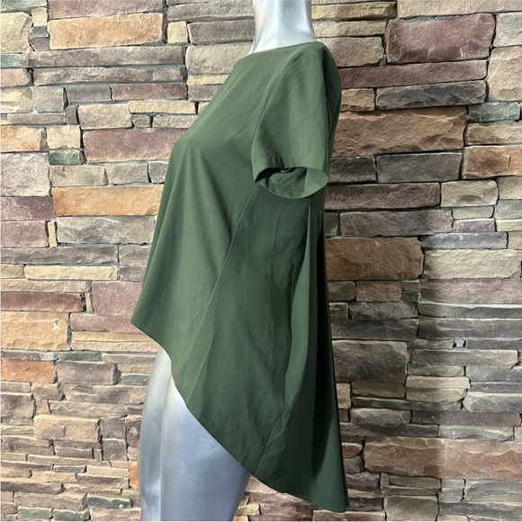 Crosby by Mollie Burch Green High Low Hem Blouse Pleated Back Sz S - Picture 5 of 8